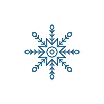 Creative snowflake line icon concept. Creative snowflake flat vector symbol Stock Illustration