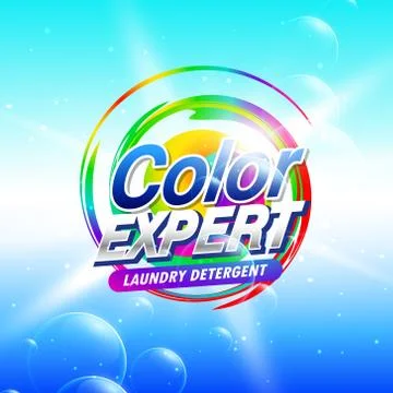 Creative soap or laundry detergent procust packaging vector template Stock Illustration