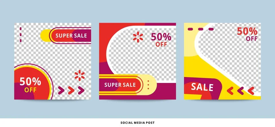 Creative Social Media Post Template with modern shape style Stock Illustration