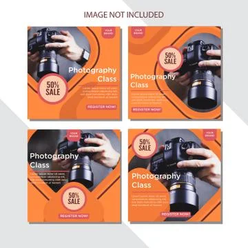 Creative Social Media Post Template Set Vector Illustration Stock Illustration