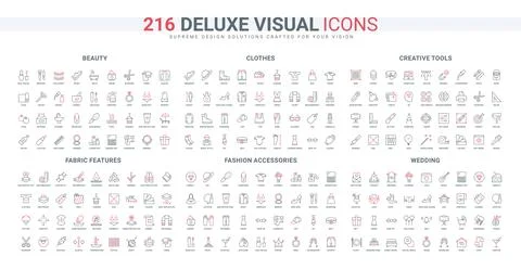 Creative software and tool, wedding, beauty cosmetics, fashion accessory line Stock Illustration