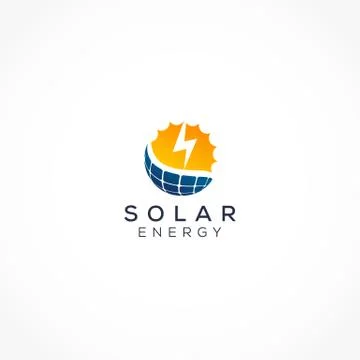 Creative solar power logo Illustrazione stock