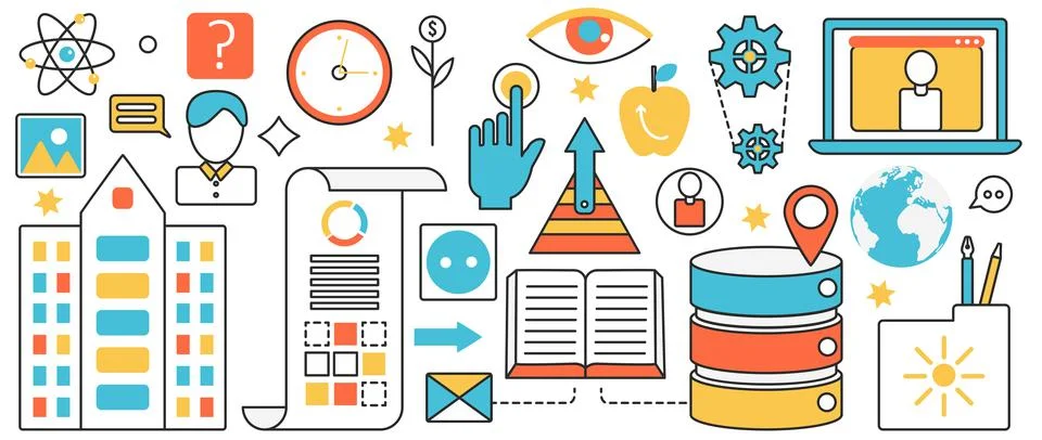 Creative solution and idea, business problem, analysis, search answer on Illustrazione stock
