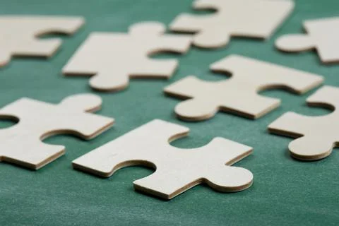 Creative solution for idea - business concept, jigsaw puzzle on the blackboar Stock Photos