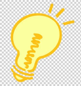 Creative solution light bulb hand draw doodle illustration icon Stock Illustration