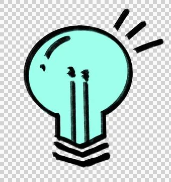 Creative solution light bulb hand draw doodle illustration icon Stock Illustration