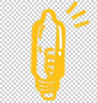 Creative solution light bulb hand draw doodle illustration icon Stock Illustration