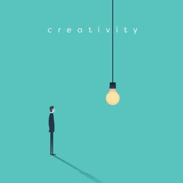 Creative solution presentation with lightbulb lamp and a business man Stock Illustration