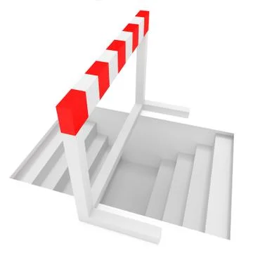 Creative Solution: Stairways Under A Hurdle, 3d illustration Illustrazione stock