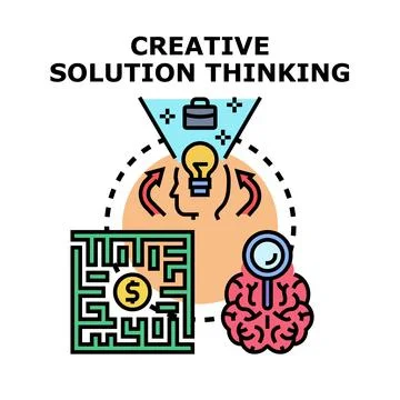 Creative solution thinking process finding business idea concept イラスト素材