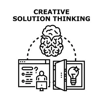 Creative solution thinking process finding problem solution イラスト素材