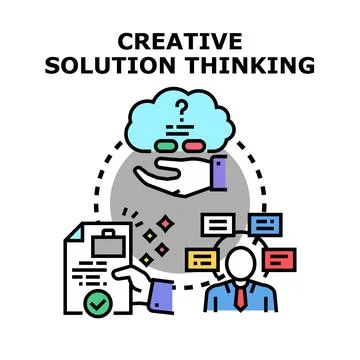 Creative solution thinking process finding business ideas イラスト素材