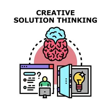 Creative solution thinking process finding problem solution Stock Illustration