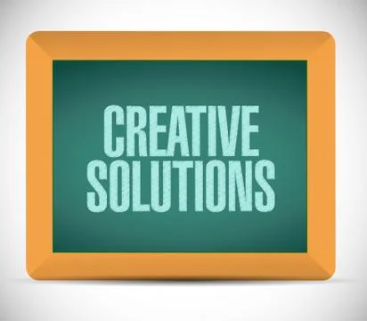 Creative solutions blackboard sign concept Illustrazione stock