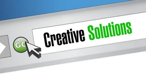 Creative solutions browser sign concept 스톡 일러스트