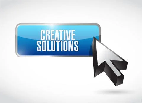 Creative solutions button sign concept illustration design graphic Illustrazione stock