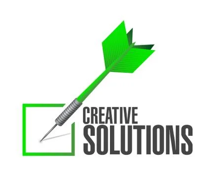 Creative solutions check dart sign concept 스톡 일러스트