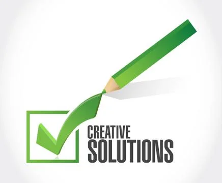 Creative solutions check mark sign concept 스톡 일러스트