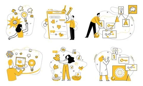 Creative solutions. The creative solutions metaphor illustrates symphony Stock Illustration