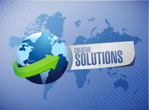 Creative solutions global sign concept 스톡 일러스트