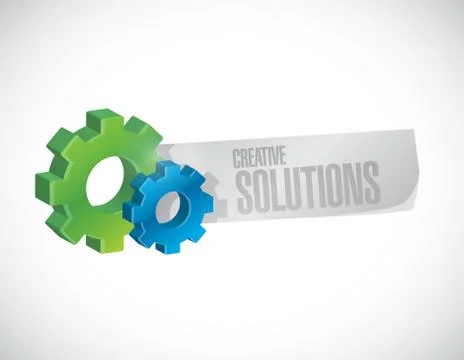 Creative solutions industrial sign concept Stock Illustration