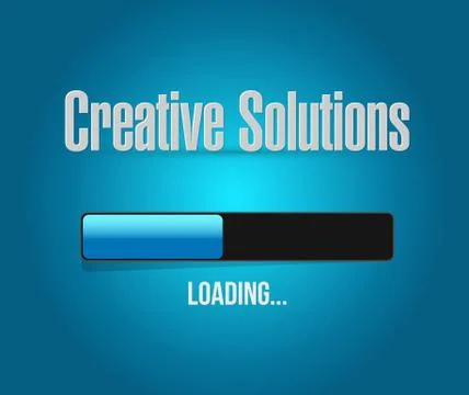 Creative solutions loading bar sign concept Illustrazione stock
