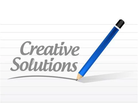 Creative solutions message sign concept Illustrazione stock