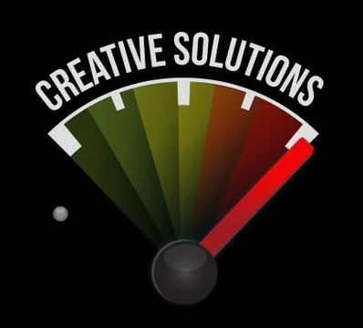 Creative solutions meter sign concept 스톡 일러스트