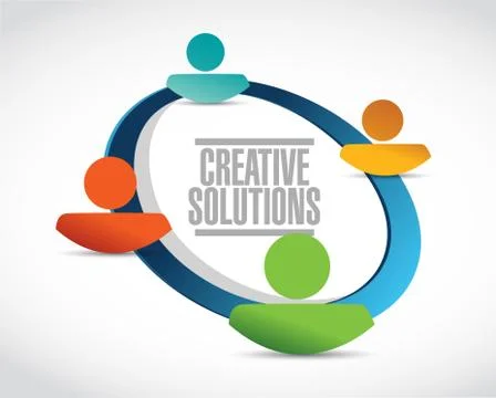 Creative solutions network sign concept 스톡 일러스트