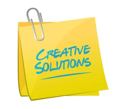 Creative solutions note sign concept Illustrazione stock
