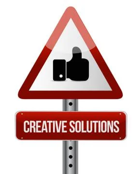 Creative solutions like road sign concept 스톡 일러스트