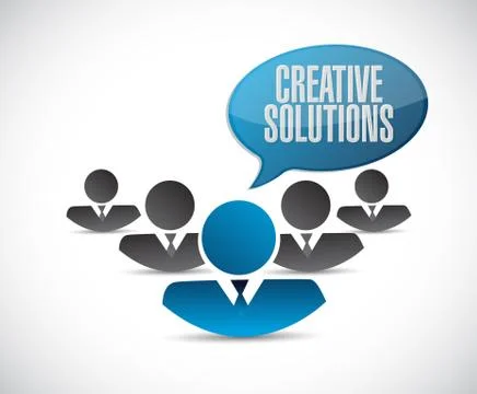 Creative solutions teamwork sign concept Illustrazione stock