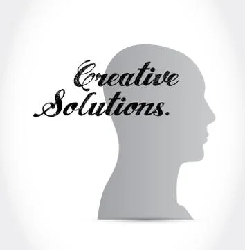Creative solutions thinking brain sign concept Illustrazione stock