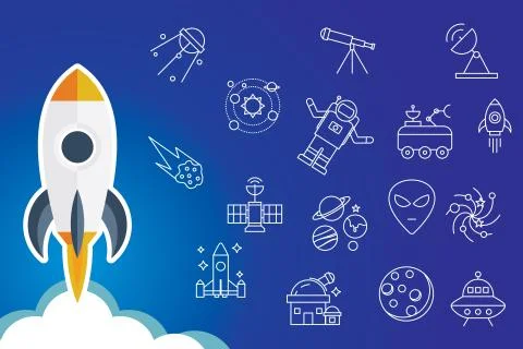 Creative Space Concept Icon Design. Stock Illustration