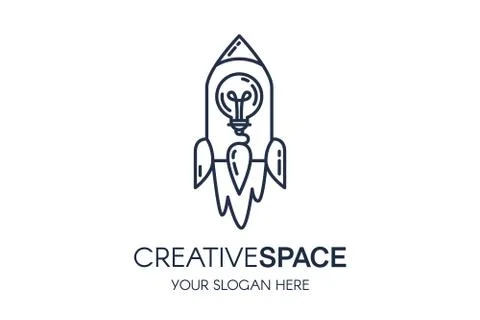 Creative Space Logo Multimedia Service Banner Stock Illustration