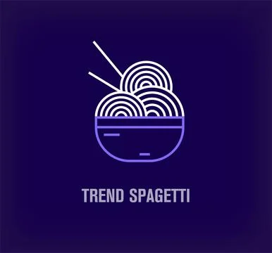 Creative spaghetti plate logo. Stock Illustration