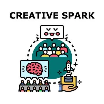 Creative spark generating new business startup ideas Stock Illustration