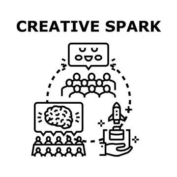Creative spark generating new business startup ideas Stock Illustration