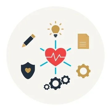 Creative Spark Heart and Data Stock Illustration