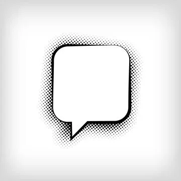 Creative speak bubble pop art dot design. Stock Illustration