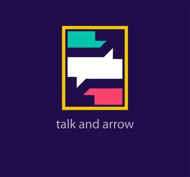 Creative speech arrows logo design. Stock Illustration