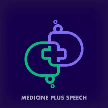 Creative speech bubble and combination plus-health sign. Stock Illustration