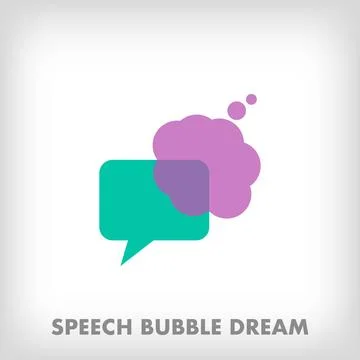 Creative speech bubble and dream bubble sign. Stock Illustration