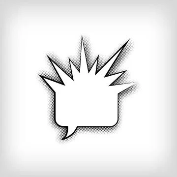 Creative speech bubble pop art dot design. Illustrazione stock