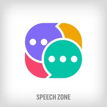 Creative Speech bubble zone logo. Stock Illustration