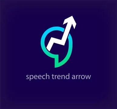 Creative speech trend arrow logo. Illustrazione stock