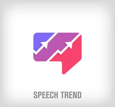 Creative speech trend logo. Unique color transitions. Stock Illustration