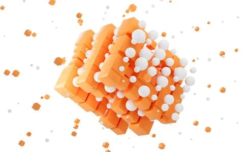 Creative spheres and cubes, 3d rendering. Stock Illustration