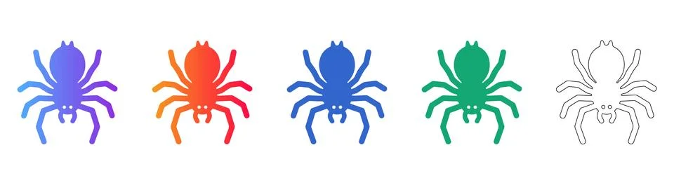 Creative Spider Web Network Connection Icons Stock Illustration