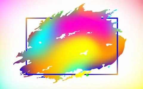 Creative splash in rectangle frame. Colorful gradient Stock Illustration